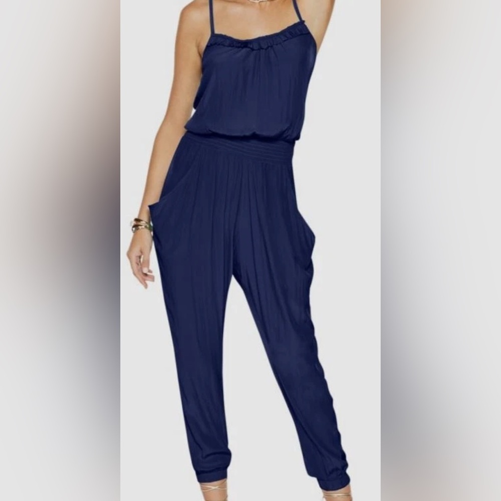 Women's Navy Blue Sleeveless Jumpsuit